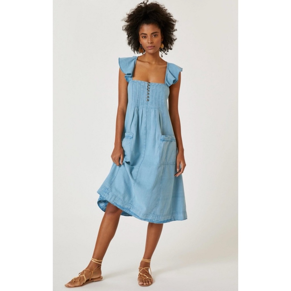 NWT Anthropologie Pilcro Flutter Sleeve Midi Dress - Size Medium